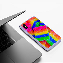 Чехол iPhone XS Max матовый Маленькие кусочки мармелада, цвет: 3D-светло-сиреневый — фото 2