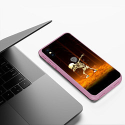 Чехол iPhone XS Max матовый Skeletons dab - dark forest, цвет: 3D-розовый — фото 2