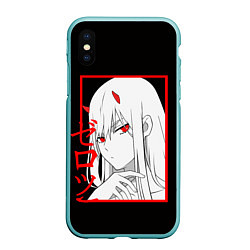 Чехол iPhone XS Max матовый Darling in the Franxx: 02, цвет: 3D-мятный