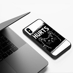 Чехол iPhone XS Max матовый Группа Hurts и рок кот, цвет: 3D-черный — фото 2