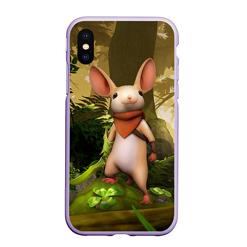 Чехол iPhone XS Max матовый Moss - мышонок / 3D-Светло-сиреневый – фото 1