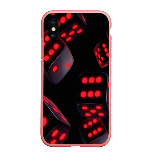 Чехол iPhone XS Max матовый Игральные кости на черном фоне / 3D-Баблгам – фото 1