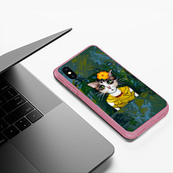 Чехол iPhone XS Max матовый Грустная кошка Фриды Кало из нейросети, цвет: 3D-малиновый — фото 2