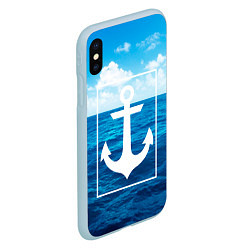 Чехол iPhone XS Max матовый Anchor - marine theme, цвет: 3D-голубой — фото 2