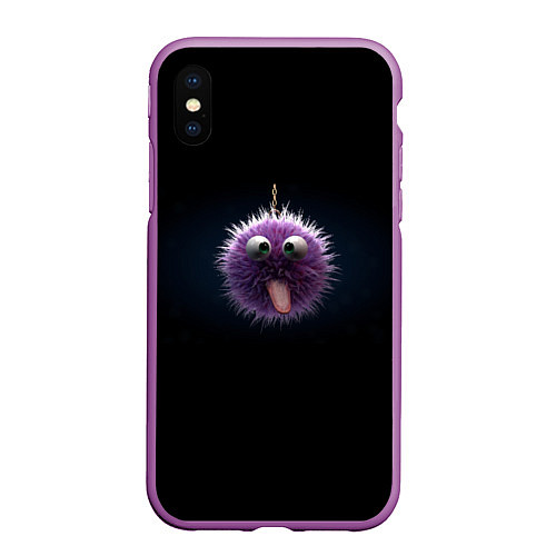 Чехол iPhone XS Max матовый Забавное существо / 3D-Фиолетовый – фото 1