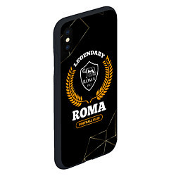 Чехол iPhone XS Max матовый Лого Roma и надпись legendary football club на тем, цвет: 3D-черный — фото 2