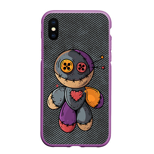 Чехол iPhone XS Max матовый Кукла Вуду / 3D-Фиолетовый – фото 1