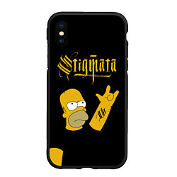 Чехол iPhone XS Max матовый Stigmata Сипмсоны Гомер, цвет: 3D-черный