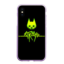 Чехол iPhone XS Max матовый Stray green neon, цвет: 3D-сиреневый