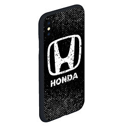 Чехол iPhone XS Max матовый Honda с потертостями на темном фоне, цвет: 3D-черный — фото 2