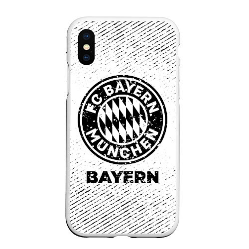 Чехол iPhone XS Max матовый Bayern с потертостями на светлом фоне / 3D-Белый – фото 1