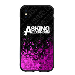 Чехол iPhone XS Max матовый Asking Alexandria rock legends: символ сверху, цвет: 3D-черный