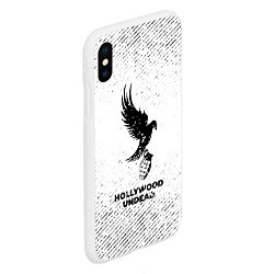 Чехол iPhone XS Max матовый Hollywood Undead с потертостями на светлом фоне, цвет: 3D-белый — фото 2