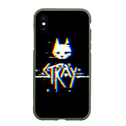 Чехол iPhone XS Max матовый Stray glitch logo