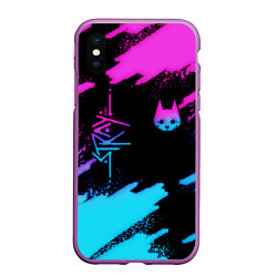 Чехол iPhone XS Max матовый Stray neon