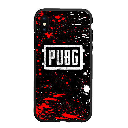 Чехол iPhone XS Max матовый PUBG white grunge / 3D-Черный – фото 1