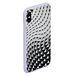 Чехол iPhone XS Max матовый Металлическая абстрактная броня, цвет: 3D-светло-сиреневый — фото 2