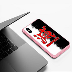 Чехол iPhone XS Max матовый Demon Slayer - красный логотип истребителя, цвет: 3D-баблгам — фото 2