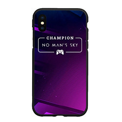 Чехол iPhone XS Max матовый No Mans Sky gaming champion: рамка с лого и джойст