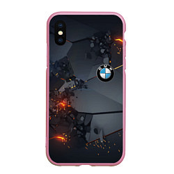 Чехол iPhone XS Max матовый BMW explosion, цвет: 3D-розовый