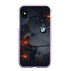 Чехол iPhone XS Max матовый BMW explosion, цвет: 3D-сиреневый