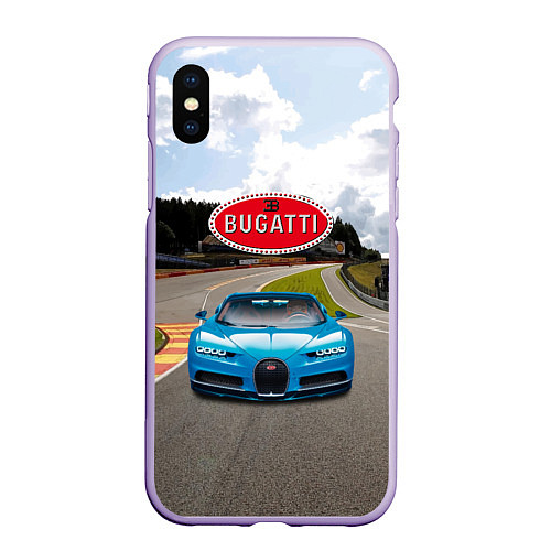 Чехол iPhone XS Max матовый Bugatti - motorsport - гоночная трасса / 3D-Светло-сиреневый – фото 1