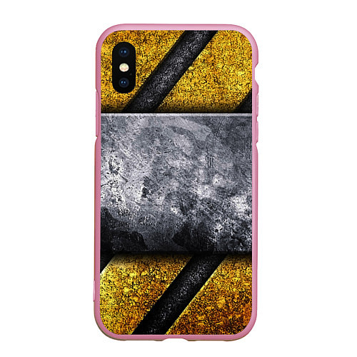 Чехол iPhone XS Max матовый Сигнал опасности / 3D-Розовый – фото 1