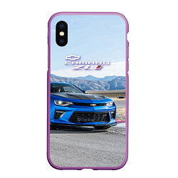 Чехол iPhone XS Max матовый Chevrolet Camaro ZL 1 - Motorsport, цвет: 3D-фиолетовый