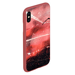 Чехол iPhone XS Max матовый Красный туман, царапины и краски, цвет: 3D-красный — фото 2