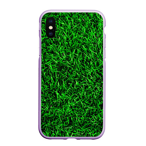 Чехол iPhone XS Max матовый Трава / 3D-Сиреневый – фото 1