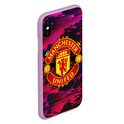 Чехол iPhone XS Max матовый Manchester United, цвет: 3D-сиреневый — фото 2