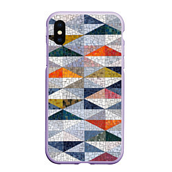 Чехол iPhone XS Max матовый Каменный разноцветный паттерн