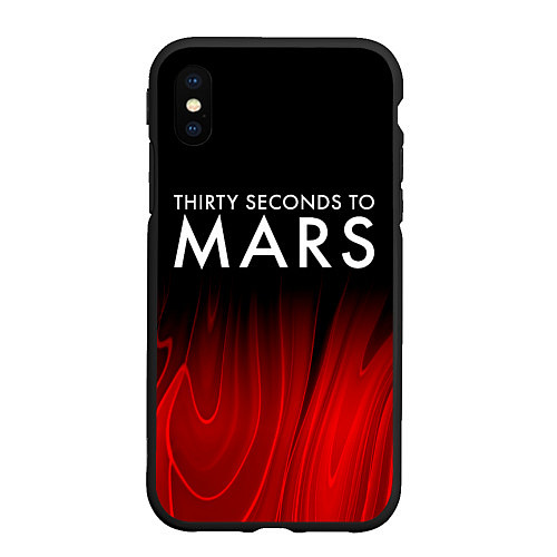 Чехол iPhone XS Max матовый Thirty Seconds to Mars red plasma / 3D-Черный – фото 1