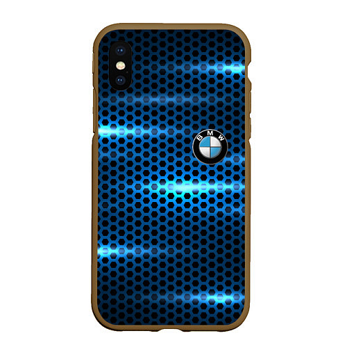 Чехол iPhone XS Max матовый BMW texture / 3D-Коричневый – фото 1