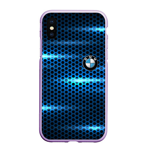 Чехол iPhone XS Max матовый BMW texture / 3D-Сиреневый – фото 1