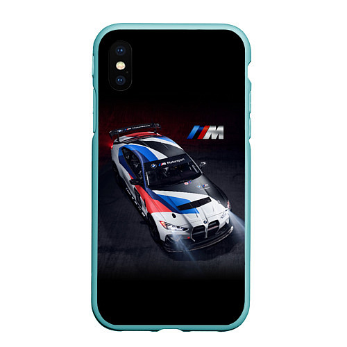 Чехол iPhone XS Max матовый BMW M4 GT4 - M Performance - Motorsport / 3D-Мятный – фото 1