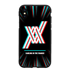 Чехол iPhone XS Max матовый Символ Darling in the FranXX в стиле glitch на тем, цвет: 3D-черный