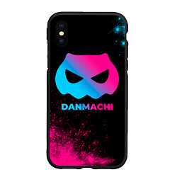 Чехол iPhone XS Max матовый DanMachi - neon gradient, цвет: 3D-черный