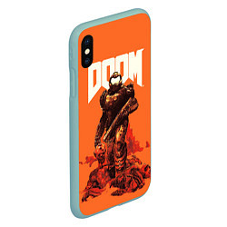 Чехол iPhone XS Max матовый DOOM - Doomguy, цвет: 3D-мятный — фото 2