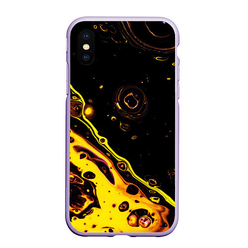 Чехол iPhone XS Max матовый Золотая вода / 3D-Светло-сиреневый – фото 1