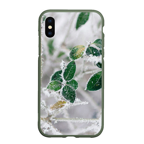 Чехол iPhone XS Max матовый Green winter / 3D-Темно-зеленый – фото 1