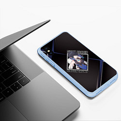 Чехол iPhone XS Max матовый Е Лань в ромбе, цвет: 3D-голубой — фото 2