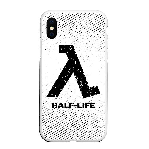 Чехол iPhone XS Max матовый Half-Life с потертостями на светлом фоне / 3D-Белый – фото 1