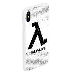 Чехол iPhone XS Max матовый Half-Life с потертостями на светлом фоне, цвет: 3D-белый — фото 2