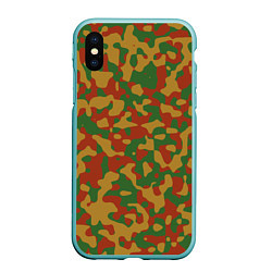 Чехол iPhone XS Max матовый Камуфляж WW2 German, цвет: 3D-мятный