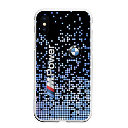 Чехол iPhone XS Max матовый BMW - M Power - pattern, цвет: 3D-белый