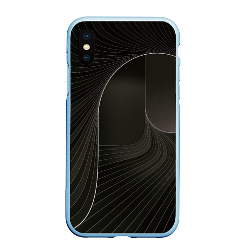 Чехол iPhone XS Max матовый Чёрная спираль / 3D-Голубой – фото 1
