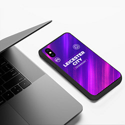 Чехол iPhone XS Max матовый Leicester City legendary sport grunge, цвет: 3D-черный — фото 2