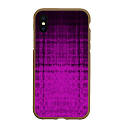 Чехол iPhone XS Max матовый Абстрактный мозаичный черно - пурпурный узор, цвет: 3D-коричневый