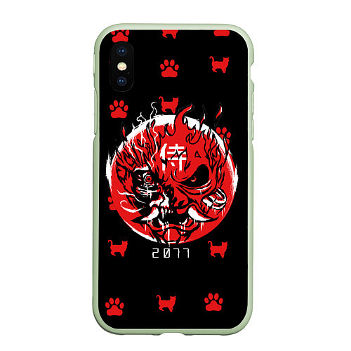 Чехол iPhone XS Max матовый Киберпанк stray / 3D-Салатовый – фото 1